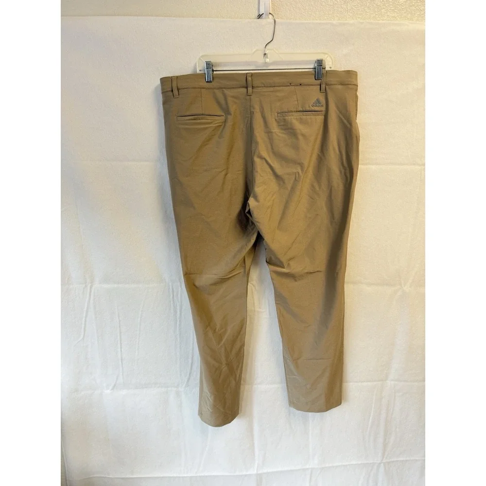 Adidas Mens Golf Pants Nylon Blend Stretch Gripper Waistband Khaki Chino 40x32